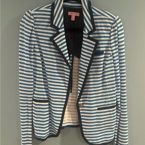 Striped Blue and White Women's Blazer